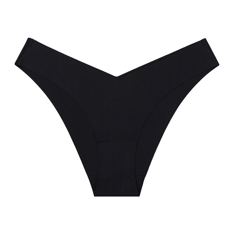 Black seamless women's sports briefs made of nylon, offering elastic fit and breathability for comfort during activewear routines.